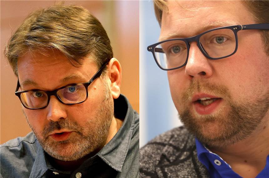 Die Abrechnungspraxis der Kreistagsfraktion von Bündnis 90/Die Grünen unter Führung des Kameners Timon Lütschen (l.) wirft für den Daniel Heidler, SPD-Fraktionschef im Kamener Stadtrat, Fragen auf.