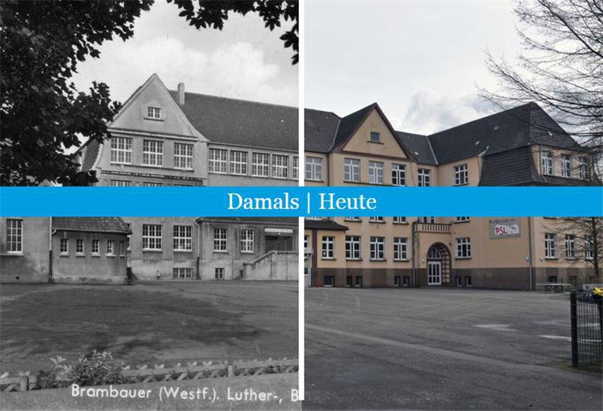 Vorher-nachher-Bilder: Lünen damals und heute Die Achenbachschule damals und heute.