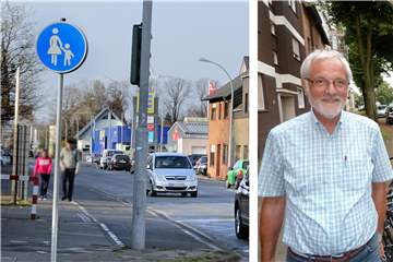 Die ADFC Sprecher Arno Huesmann (im Bild) und Paul Hochmann fordern einen Lösung für Radfahrer an der Recklinghäuser Straße. Dort gibt es nur einen Fuß- und keinen offiziellen Radweg.