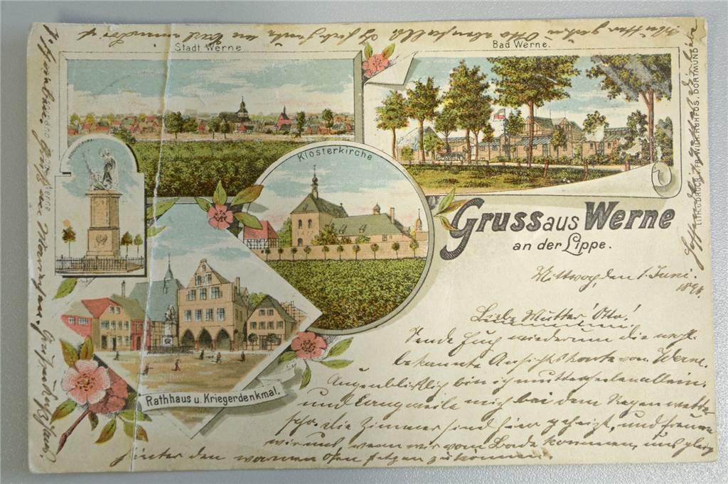 Mutterseelenallein in Werne - diese Geschichten aus dem 19. Jahrhundert erzählen Postkarten Die älteste Postkarte im Postkartenbuch des Fördervereins Stadtmuseum datiert aus dem Jahr 1898.