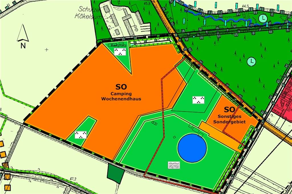 Der alte Flächennutzungsplan mit dem Sondergebiet Camping.