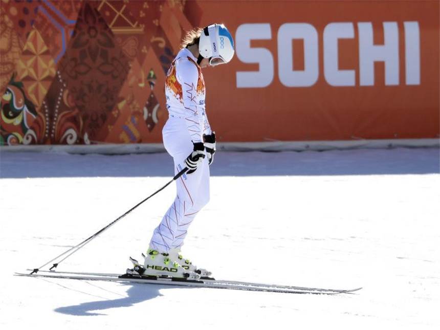 Höfl-Riesch verpasst Medaille - Gisin und Maze siegen Die Amerikanerin Julia Mancuso hatte nichts mit der Medaillenvergabe zu tun. Foto: John G. Mabanglo