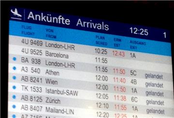 Die Anzeigetafel des Flughafen in Düsseldorf.