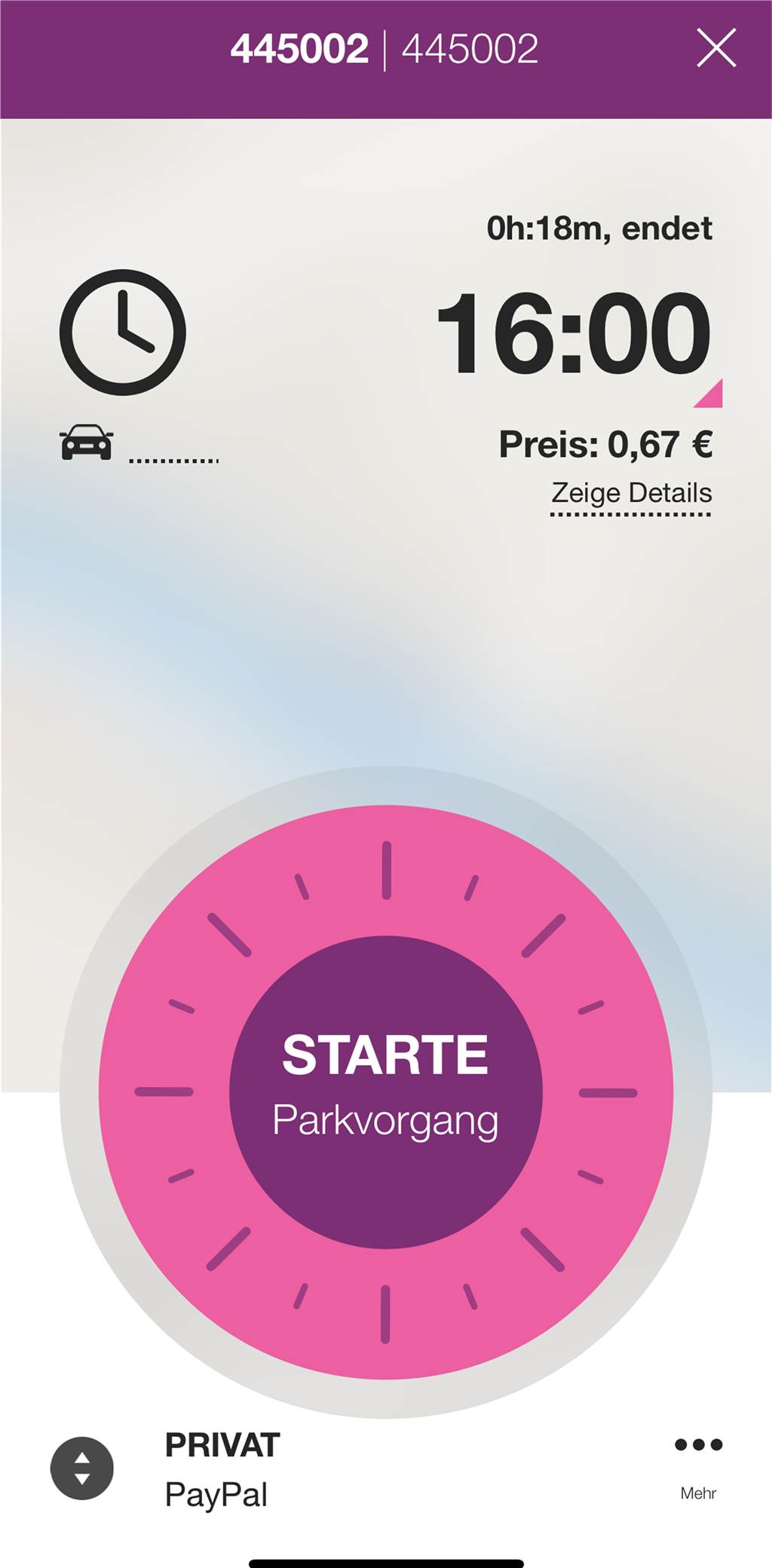 Parktickets lösen mit dem Handy? Die sechs Park-Apps im Test Ein Screenshot aus der App EasyPark.