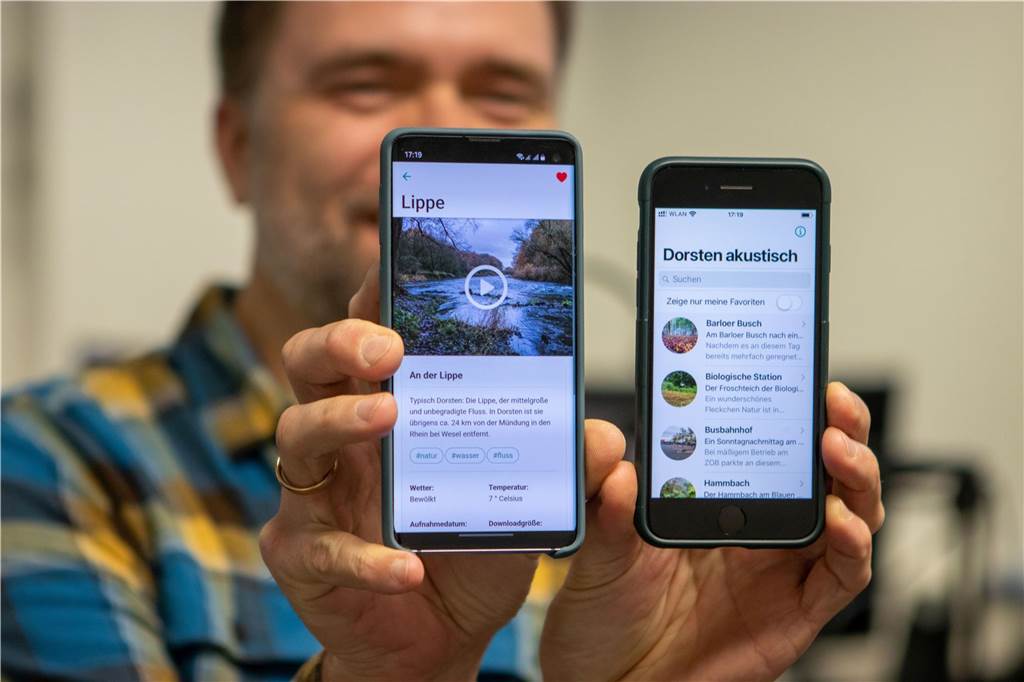 Frank Bojert entwickelt App mit typischen „Dorsten-Geräuschen“ App auf Smartphone