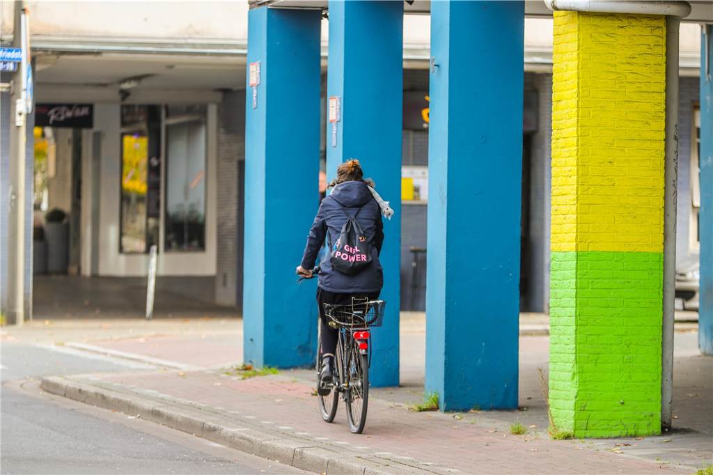 Unionviertel: „Am Anfang der Entwicklung“ Die Arkaden an der Rheinischen Straße machen es Rad- wie Autofahrern nicht leicht, immer die Übersicht zu behalten.