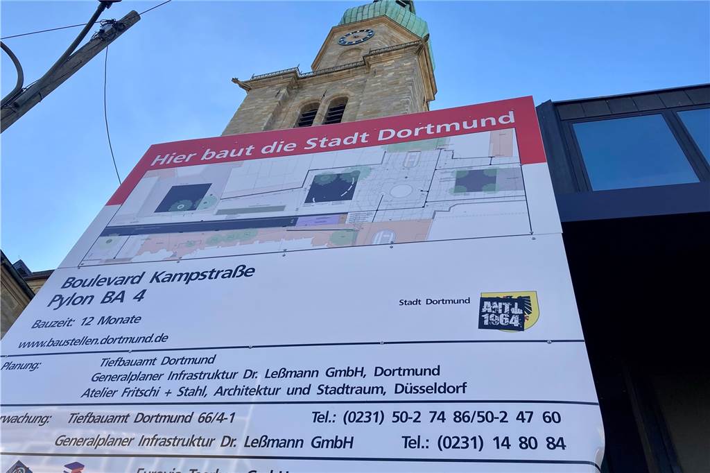 Von Phoenix-See bis Rathaus: So ging es 2022 auf großen Baustellen voran Am Reinoldipylon tut sich derzeit wenig