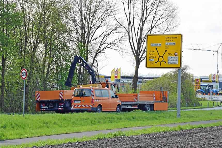 Diese Baustellen gibt es aktuell in Olfen Die B 235 ist seit Montag teilweise gesperrt.
