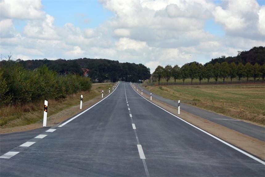 Sanierte B474 bei Olfen wird bald freigegeben Die Bauarbeiten an der B474 sind beendet.