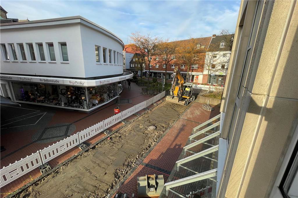 Zu sehen ist die Baustelle in der Straße Am Markt in Castrop-Rauxel.