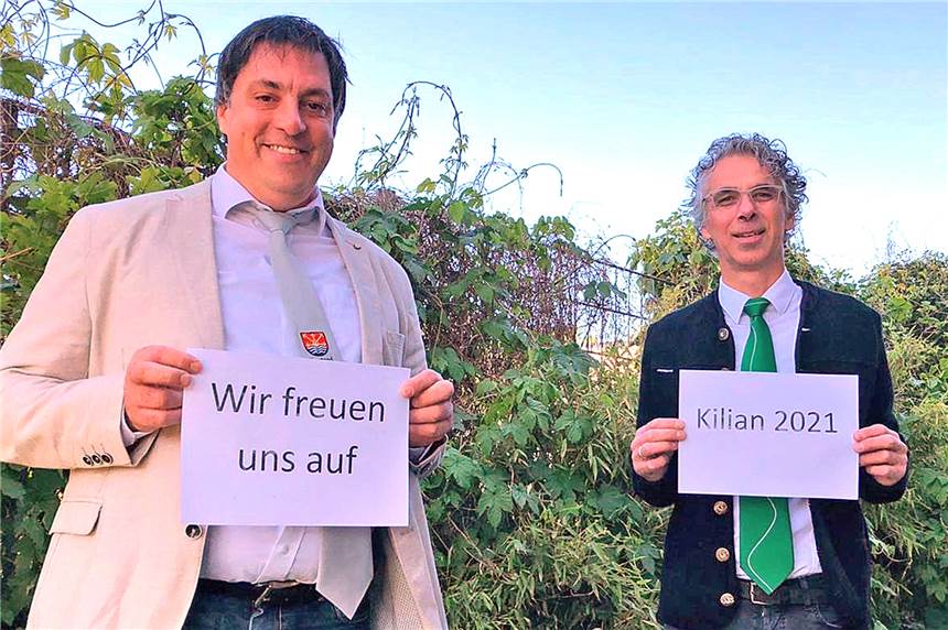 Coronavirus: Kiliansfest in Schermbeck ist abgesagt Die beiden Schützenpräsidenten der Kilianer, Ralf Daunheimer (l.) und Gregor Zens, haben das Kiliansfest 2020 abgesagt.