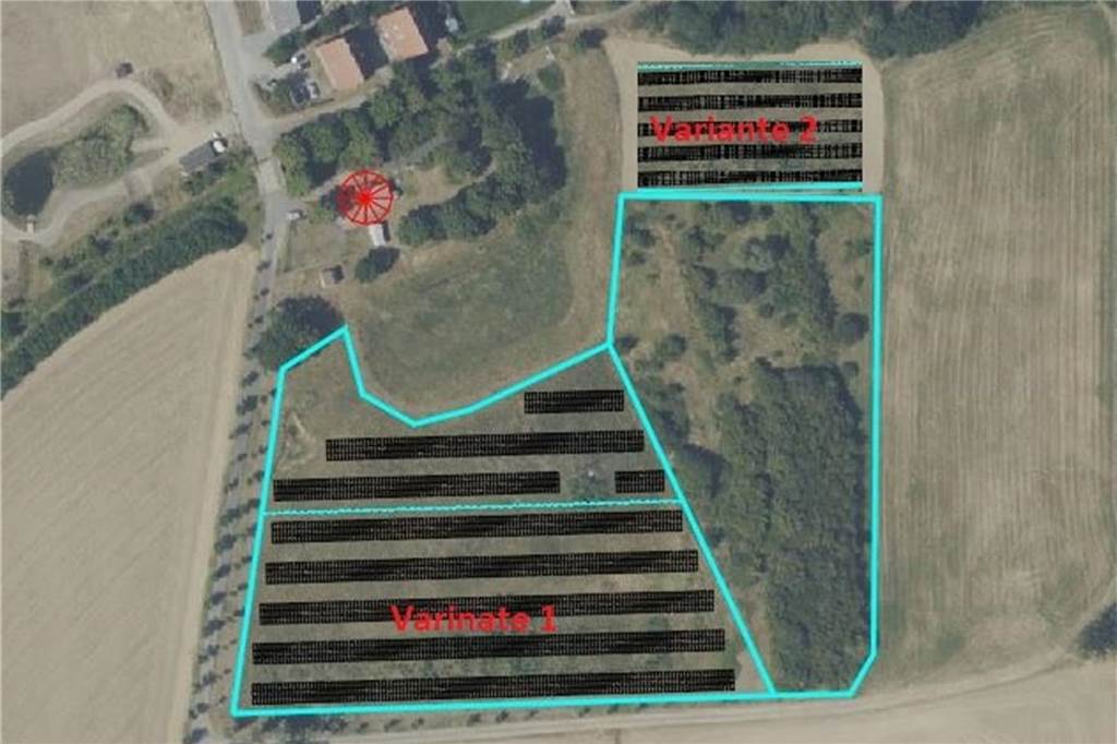 Große Photovoltaikanlage in Nordkirchen geplant: Nicht alle sind begeistert Die beiden Varianten in der Nähe des Pumpwerkes in Südkirchen.