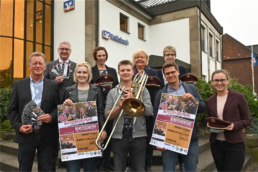 Viele schaffen mehr: Crowdfunding unterstützt Ehrenamt in der Stadt Die Blasmusik Wulfen sammelte bei der Crowdfunding-Kampagne der Vereinten Volksbank nicht Geld für die neue Bass-Posaune, sondern auch für das 10-jährige Jubiläum in 2020 - das dann wegen Corona leider ins Wasser fiel.