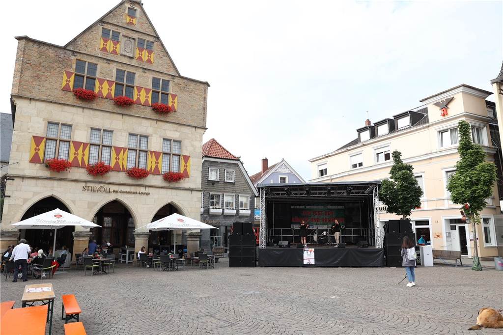 Die Bühne in der Innenstadt von Werne.