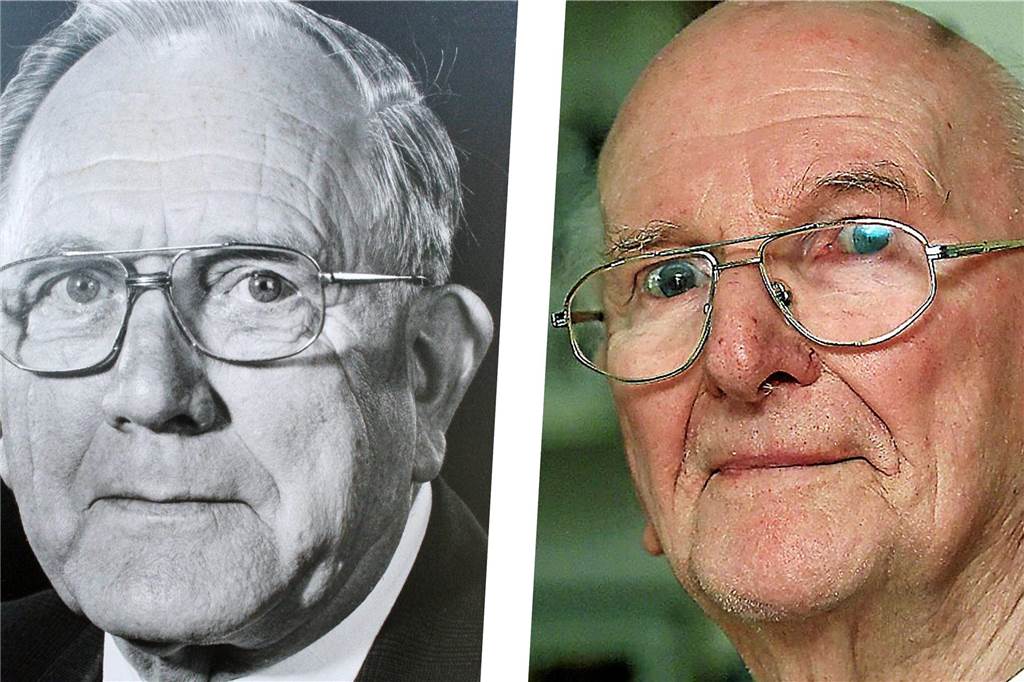 Die Bürgermeister Ernst Kraft (l.) und Ferdinand Spahn besiegelten den Zusammenschluss von Bork (mit Cappenberg) und Selm.