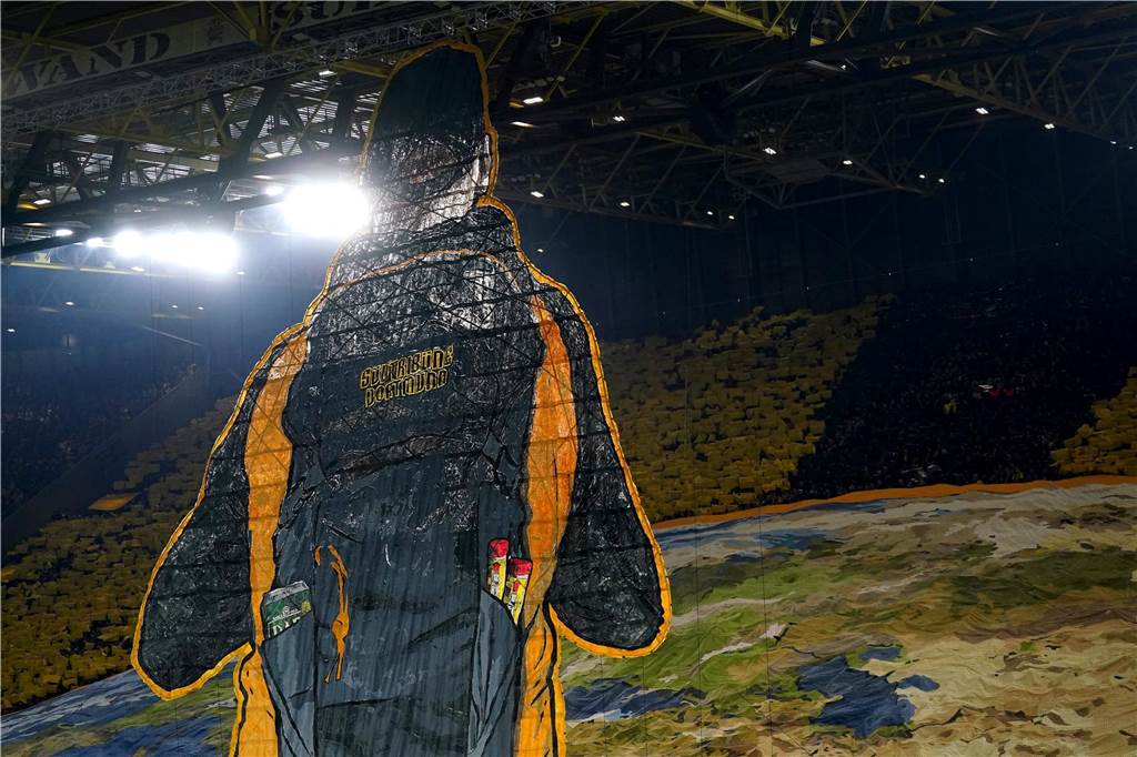 Die BVB-Choreo vor dem Chelsea-Spiel.