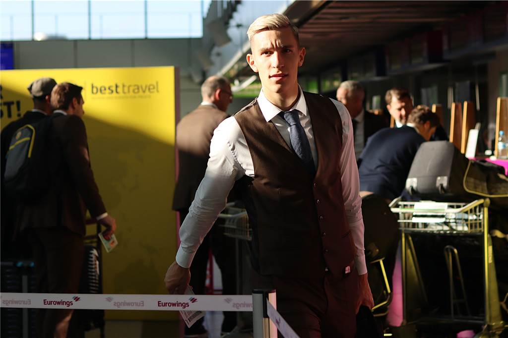 Die BVB-Profis auf dem Weg nach Kopenhagen.