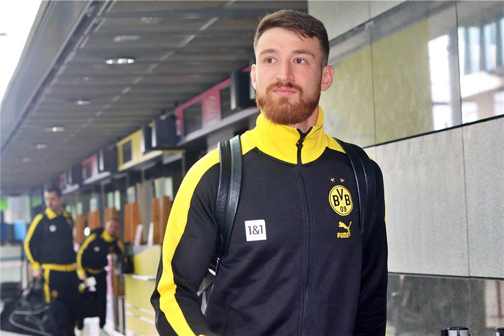 Die BVB-Profis auf dem Weg nach Stuttgart.
