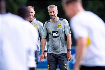 Die BVB-Trainer Alexander Zickler (l.) und Marco Rose sind mehr als nur Arbeitskollegen, sie wohnen auch zusammen.