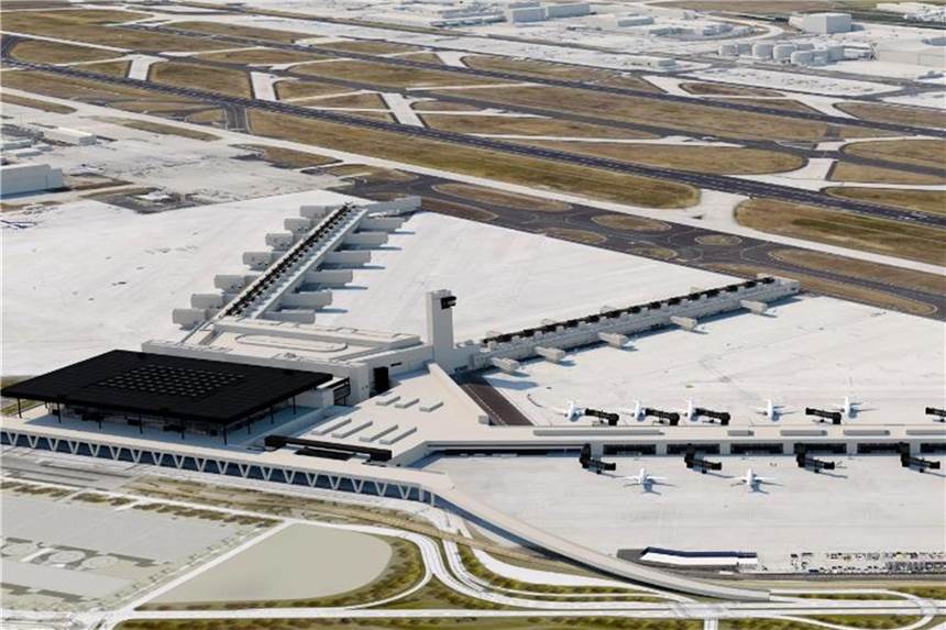 Billigflieger bekommen in Frankfurt eigenen Flugsteig Die Computer-Darstellung zeigt den geplanten Flugsteig G am Terminal 3 des Frankfurter Flughafens. Foto: Fraport