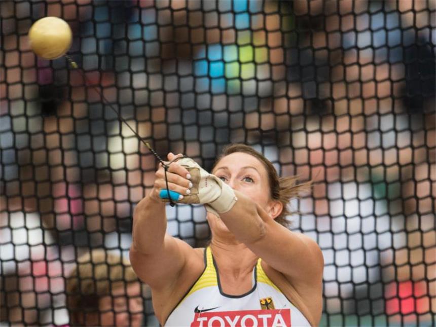 Die Karriere der Kathrin Klaas: Warum nur nie Medaillen? Die deutsche Hammerwerferin Kathrin Klaas will in London "alles versuchen und vorne angreifen". Foto: Bernd Thissen