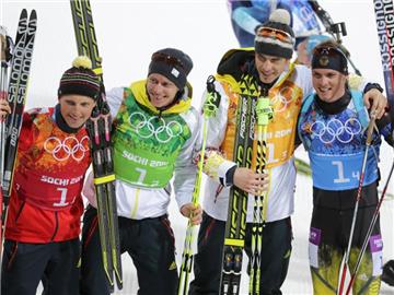 Die deutsche Olympia-Staffel soll es in Oberhof richten. Foto: Kay Nietfeld