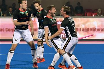 Die deutschen Nationalspieler wollen beim Turnier in Berlin Hallenhockey-Weltmeister werden. Foto: Kol-SM/PTI