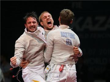 Die deutschen Säbelherren stehen im WM-Finale. Foto: Sergei Ilnitsky