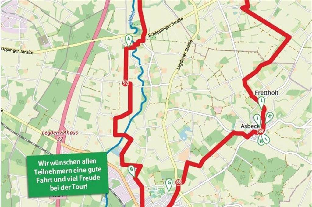 Anradeln: An diesen 19 Raststationen können sich die Radler stärken Die diesjährige Anradel-Route erstreckt sich über circa 60 Kilometer und umfasst 19 Raststationen.