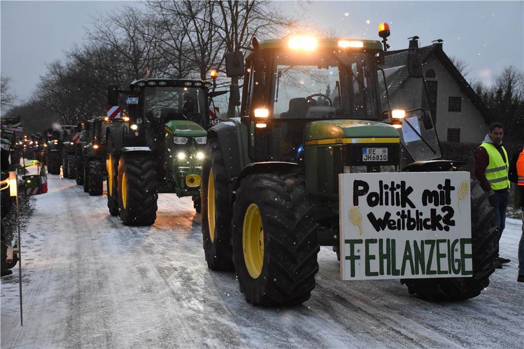 Die Dorstener Landwirte haben genug von den politischen Entscheidung der Bundesregierung.
