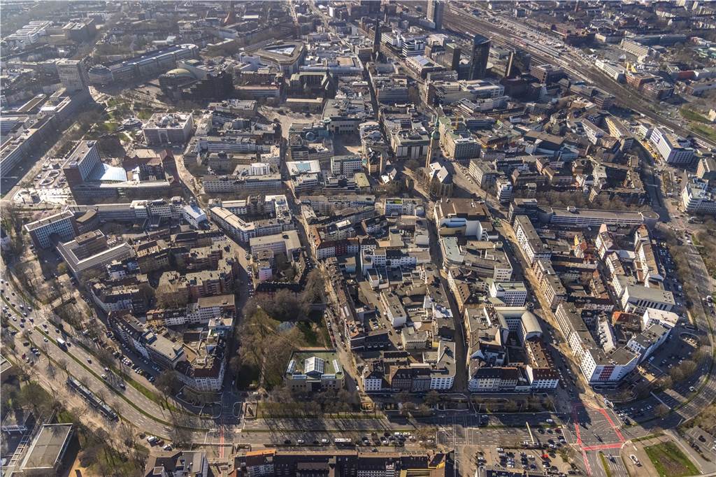 Eine „Story“ für die City: Diese Stadtplaner sollen Dortmunds City neu erfinden Die Dortmunder City von oben: Die einzelnen Quartiere des Stadtzentrums sollen stärker zur Geltung kommen.