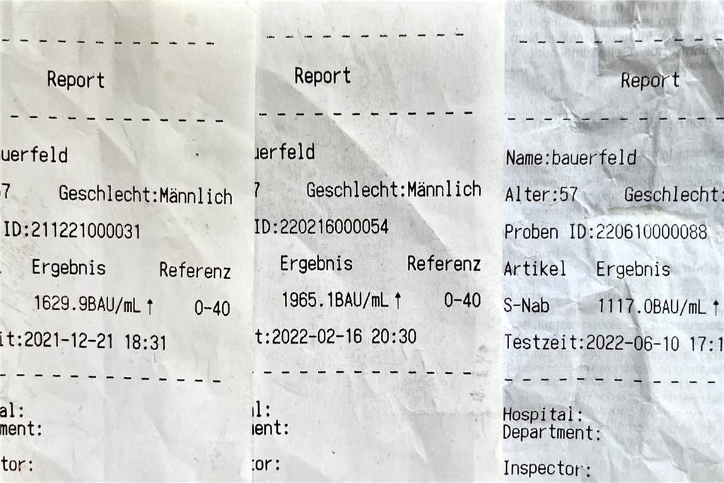Corona: „Wenn wir jetzt einen Fehler machen, wird es im Herbst richtig knallen“ Die drei Messergebnisse: Auffällig ist das zweite vom 16. Februar. Hier muss vorher eine Corona-Infektion vorgelegen haben, die nicht erkannt wurde.