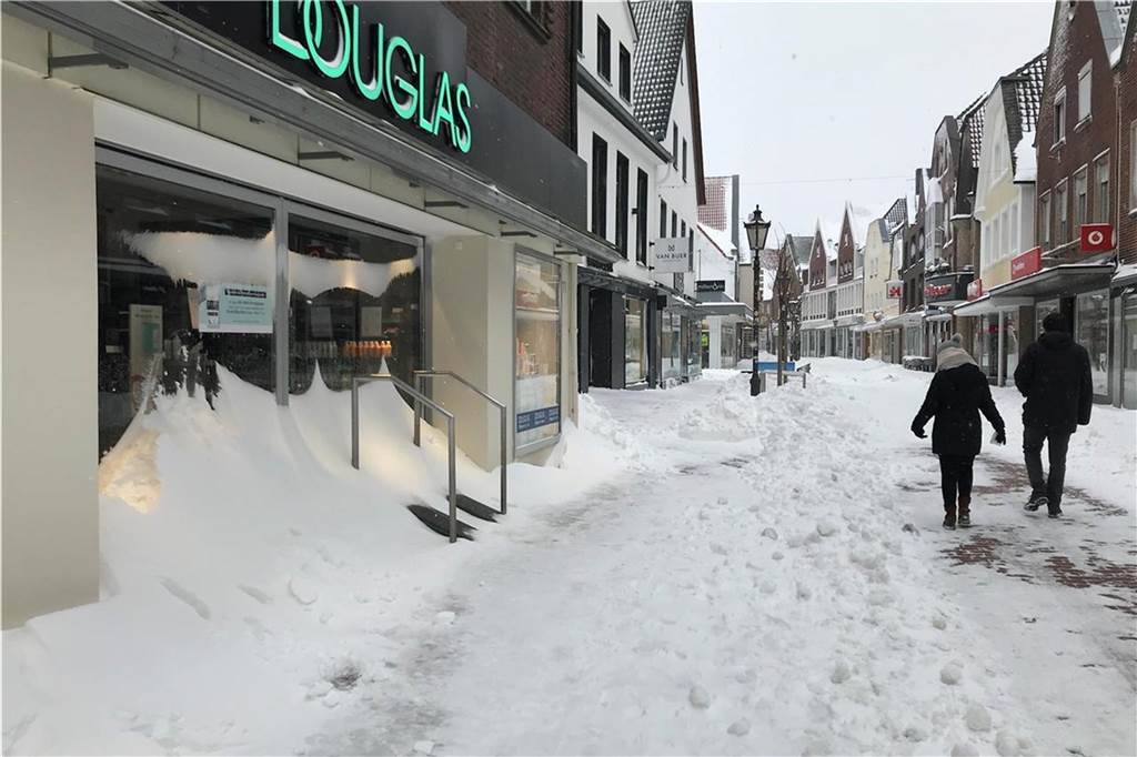 Schnee in der Halterner Innenstadt.