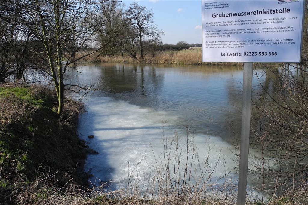 RAG baut Aufbereitungsanlage für Grubenwasser: Offiziell Lünener Gebiet Die Einleitungsstelle für Grubenwasser in die Lippe.