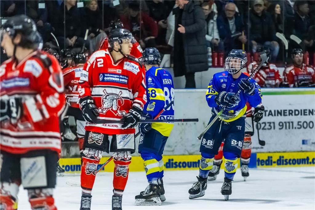 Die Eisadler Dortmund haben am Samstagabend mit 0:3 gegen die Ratinger Ice Aliens verloren.
