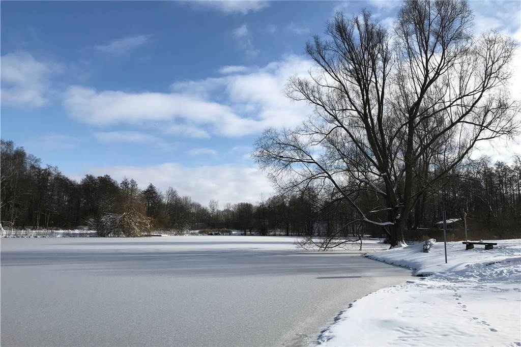 Betreten der gefrorenen Eisflächen in Vreden ist reizvoll – aber verboten Die Eisfläche auf dem Berkelsee sieht zwar tragfähig aus, aufgrund der unterirdischen Strömungen kann sie aber sehr unterschiedlich dick sein.