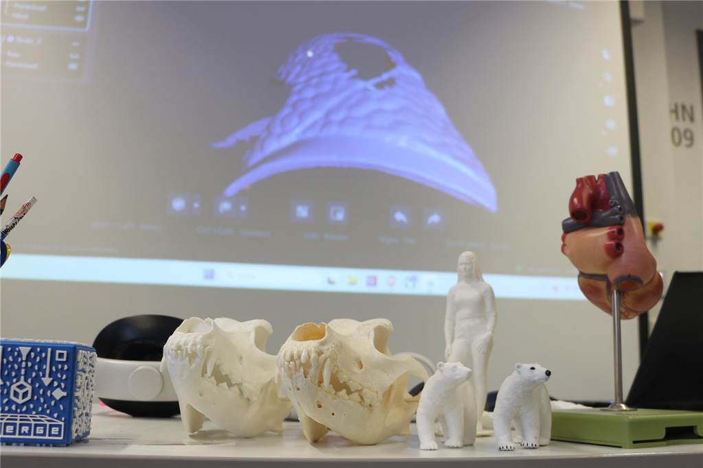 3D-Scanner an der Herta: Klara und Lina „klonen“ sich selbst Ergebnisse des Scans auf einem Tisch