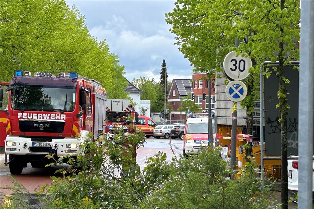 Viel Blaulicht in der Dorstener Altstadt Die Feuerwehr war in Alarmbereitschaft.