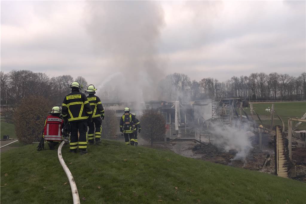 Die Freiwillige Feuerwehr war mit drei Löschzügen im Einsatz.