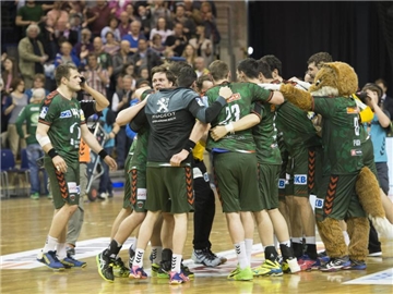 Die Füchse Berlin stehen im Final Four des EHF-Pokals. Foto: Paul Zinken/Archiv