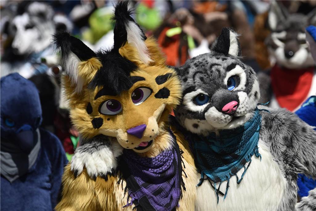 Furries im Tierpark in Olfen: Plüschige Fantasiewesen im Gut Eversum Die Furries verkleiden sich als menschenartige Tierfiguren bis hin zu tierischen Cartoon- und Comicfiguren.