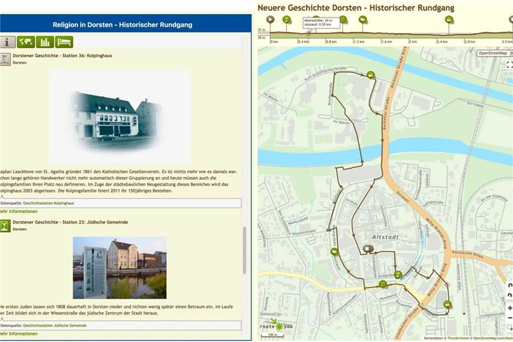 Geschichtsstationen nun digital und per Fuß- und Radrouten erreichbar Die Fuß- und Radtouren zu den Geschichtsstationen sind ausführlich beschrieben, mit Karten und downloadbarer Streckenführung versehen.
