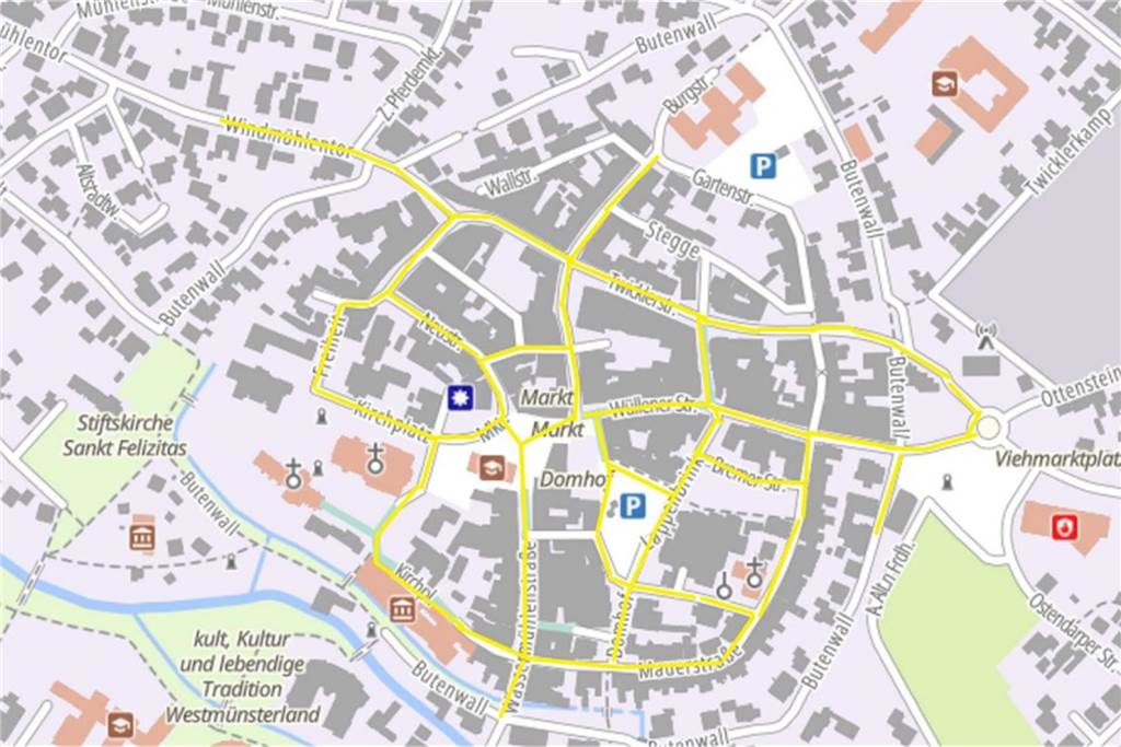 Karte der Stadt Vreden