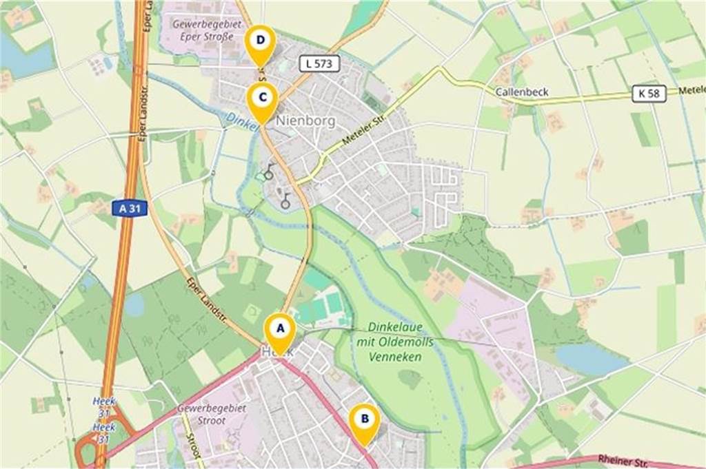 Vier Mobilstationen: Vernetzte Mobilität im Ort wird Realität Eine Ortskarte