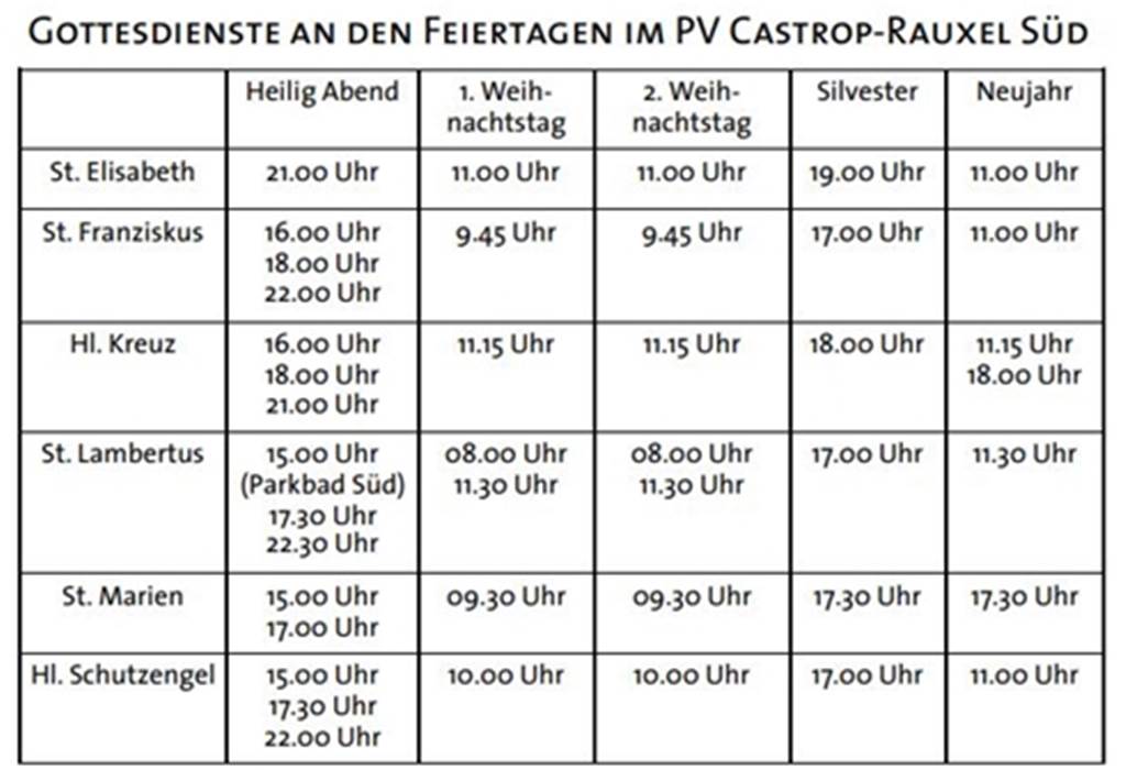Platzkarten-Bestellung für Weihnachts-Messen: So geht die Kirche vor Die Gottesdienstzeiten über die Feiertage im Pastoralverbund Süd / St. Lambertus. Besucher müssen sich vorher anmelden.