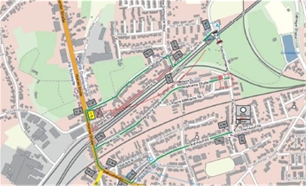 Brücke am Kirschbaumsweg wird abgerissen: Sperrung bis Ende 2023 Die Grafik der Stadt Schwerte zeigt die Umleitungen während der Bauarbeiten an der Eisenbahnbrücke am Kirschbaumsweg.