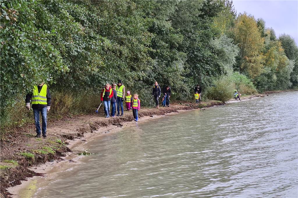 Silbersee III in Haltern: Naturschützer sammeln viel Müll im Uferbereich Die Gruppen aus Haltern und Coesfeld suchten gemeinsam das Ufer nach Unrat ab.