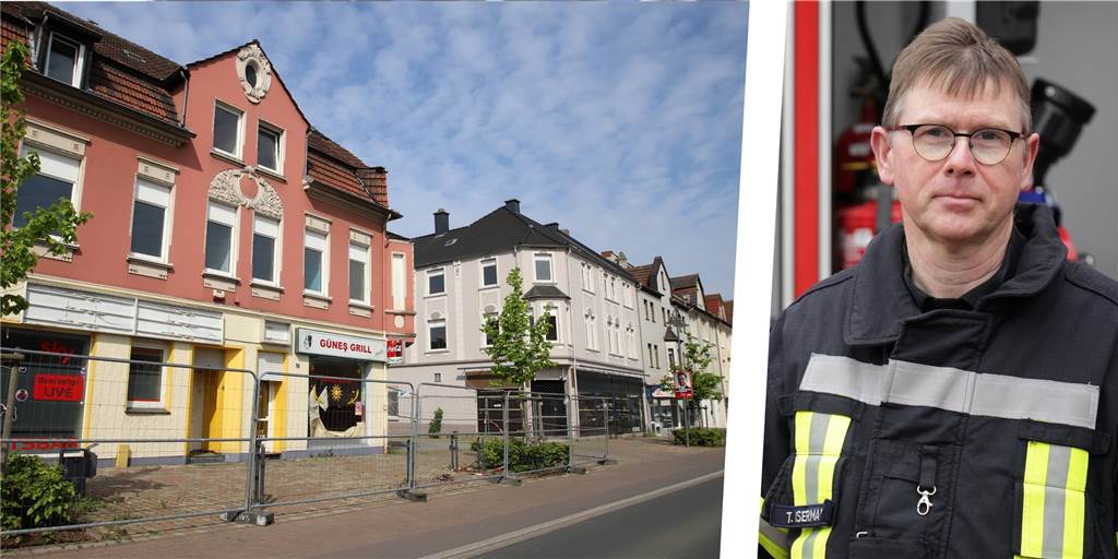 Feuerwehr Selm rettet und löscht in Abrisshäusern an der Kreisstraße "Die Häuser sind für uns als Feuerwehr vor dem Abriss willkommene Übungsobjekte", sagt Thomas Isermann, Feuerwehr-Chef von Selm.
