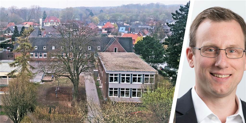 Architekt zeigt Siegerpläne für die neue Hilgenbergschule in Stadtlohn Die Hilgenbergschule aus der Riesenrad-Perspektive: Am Dienstag wird der Siegerentwurf für den Neubau im Bauausschuss vorgestellt. Fachbereichsleiter Mathias Pennekamp hofft auf klare Signale.