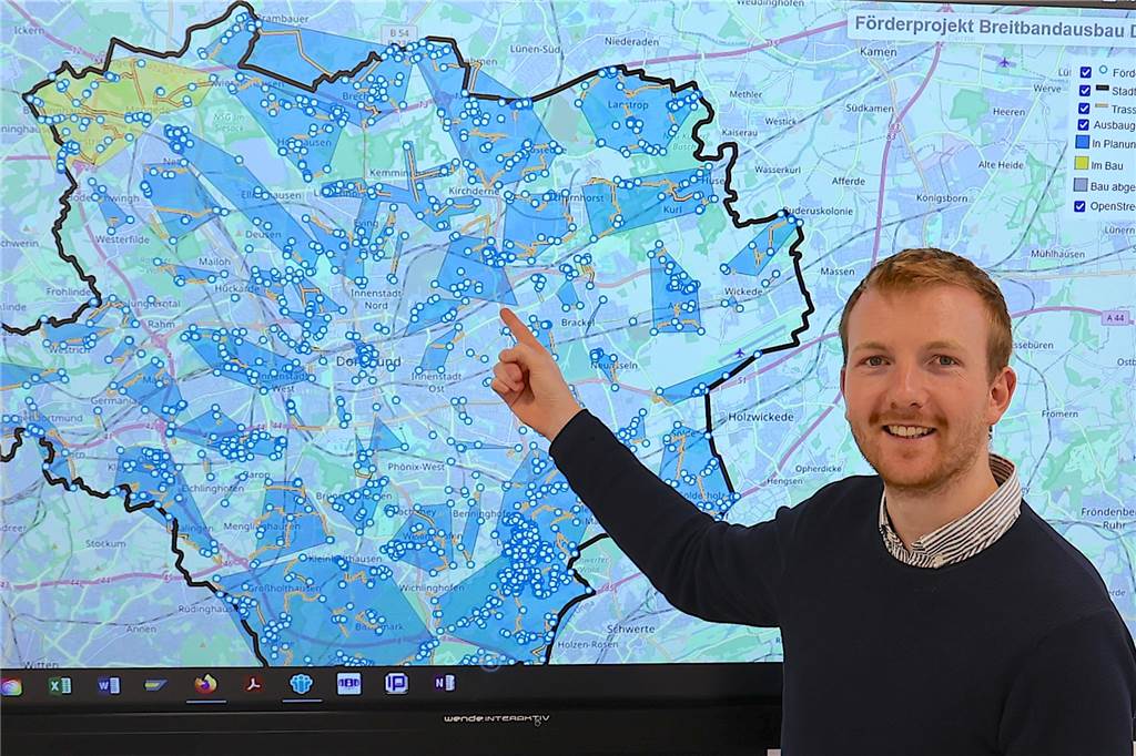 Glasfaserausbau im Stadtbezirk Hörde soll im Frühjahr starten Die interaktive Ausbaukarte von Dokom21 zeigt, wo Glasfaseranschluss möglich ist.